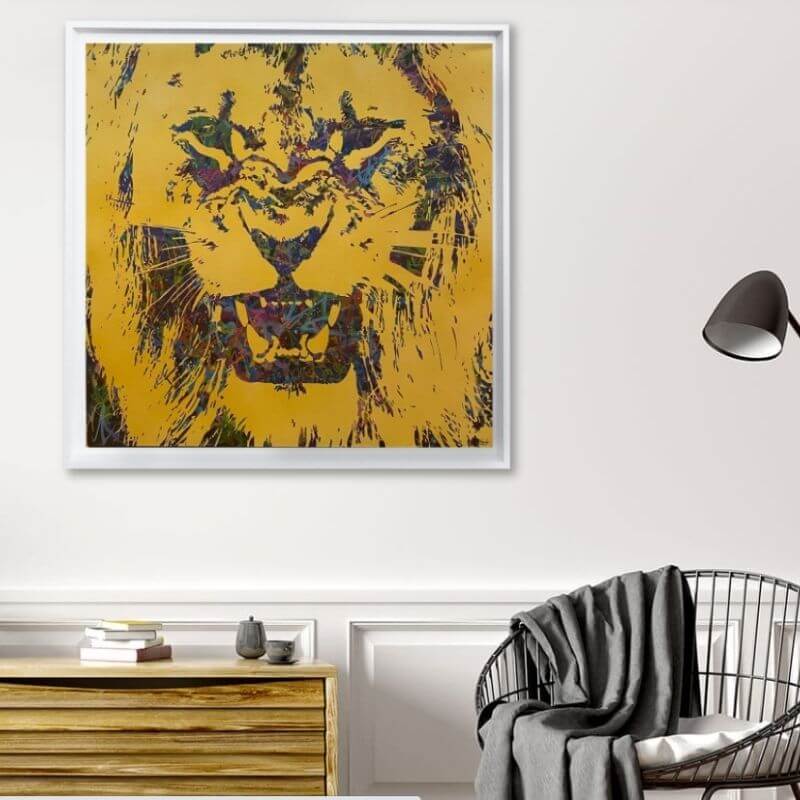 tableau de lion pop art et street art cda
